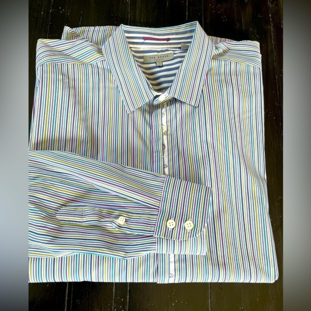 Ted Baker London‎ Button Down multi-color Shirt Striped size 7